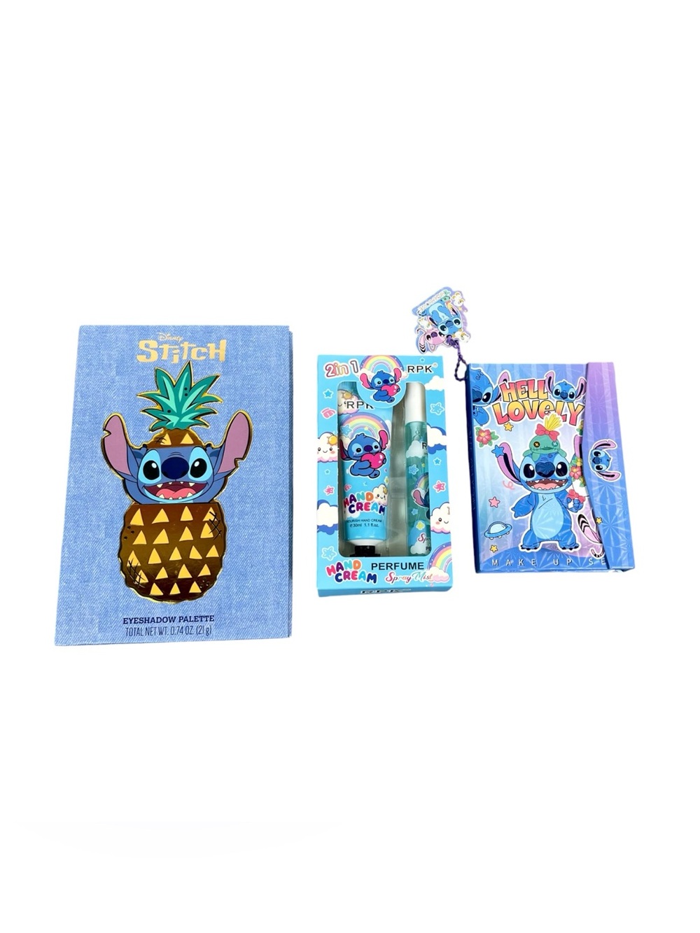 Disney Blue Pineapple Stitch Cosmetic & Notebook Gift Set